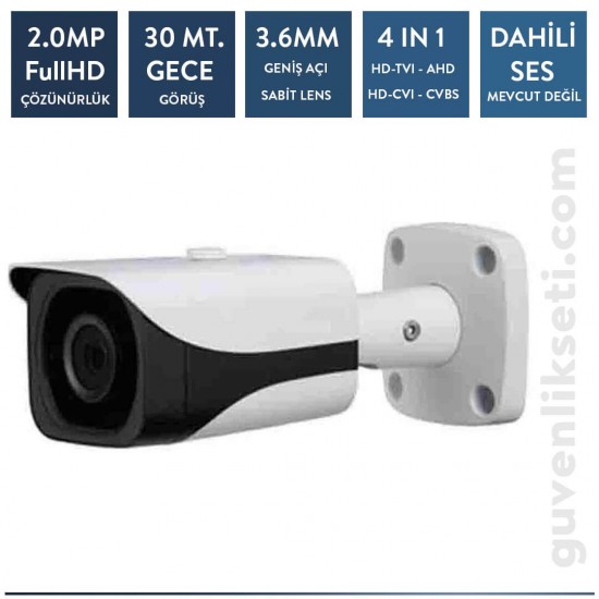 Techvision TC-7236H 2mp Metal Bullet Kamera (30mt Ir)
